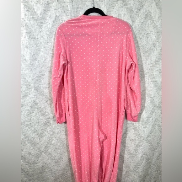 Nick & Nora pink polka dot bunny slipper onesie pajamas size S - Picture 6 of 6